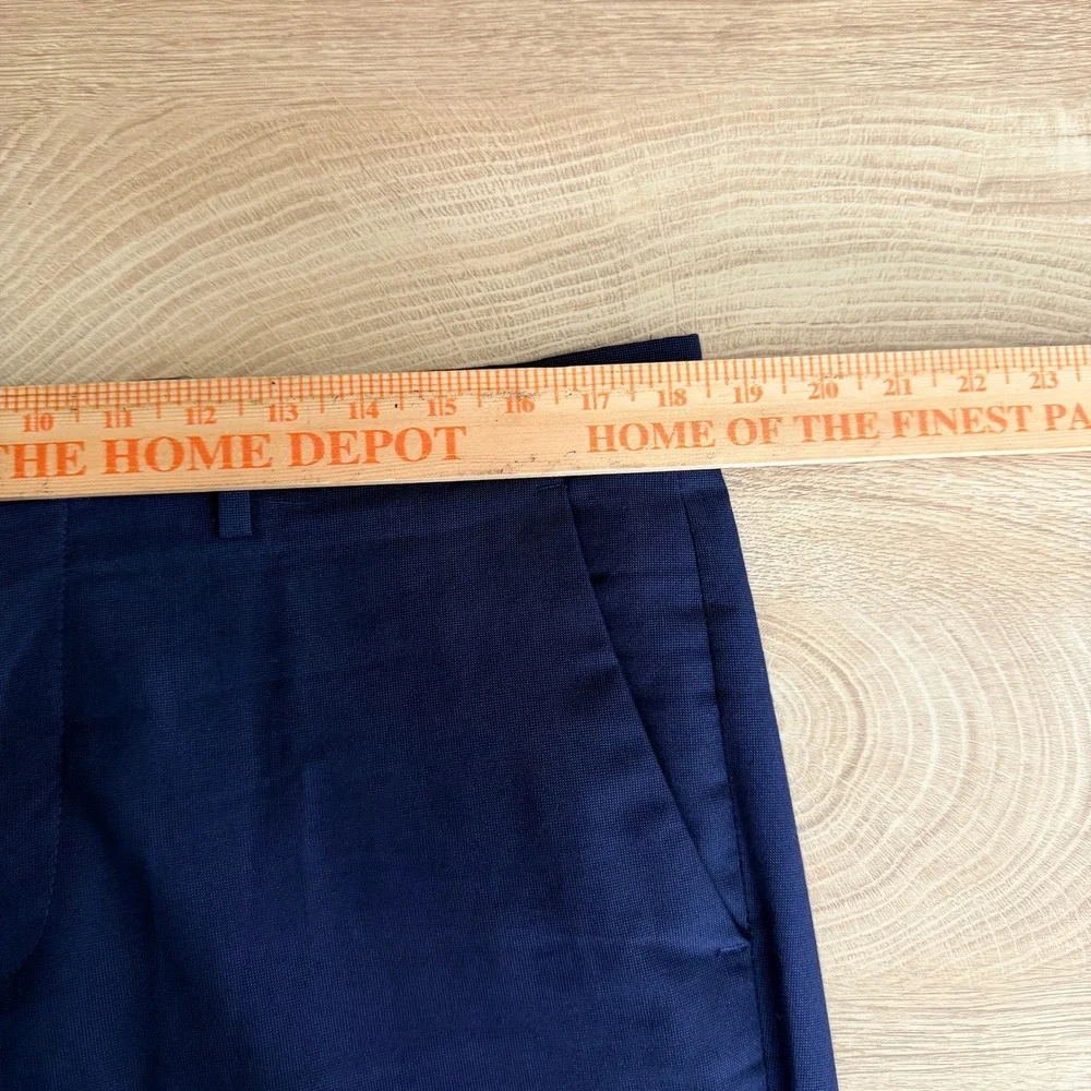 Express Extra Slim Suit Mens 44R Actual Pants 36Wx34L Blue Stretch Flat Front